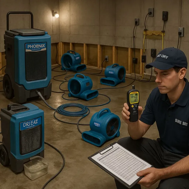 Structural Drying and Dehumidification process in Leicester, MA